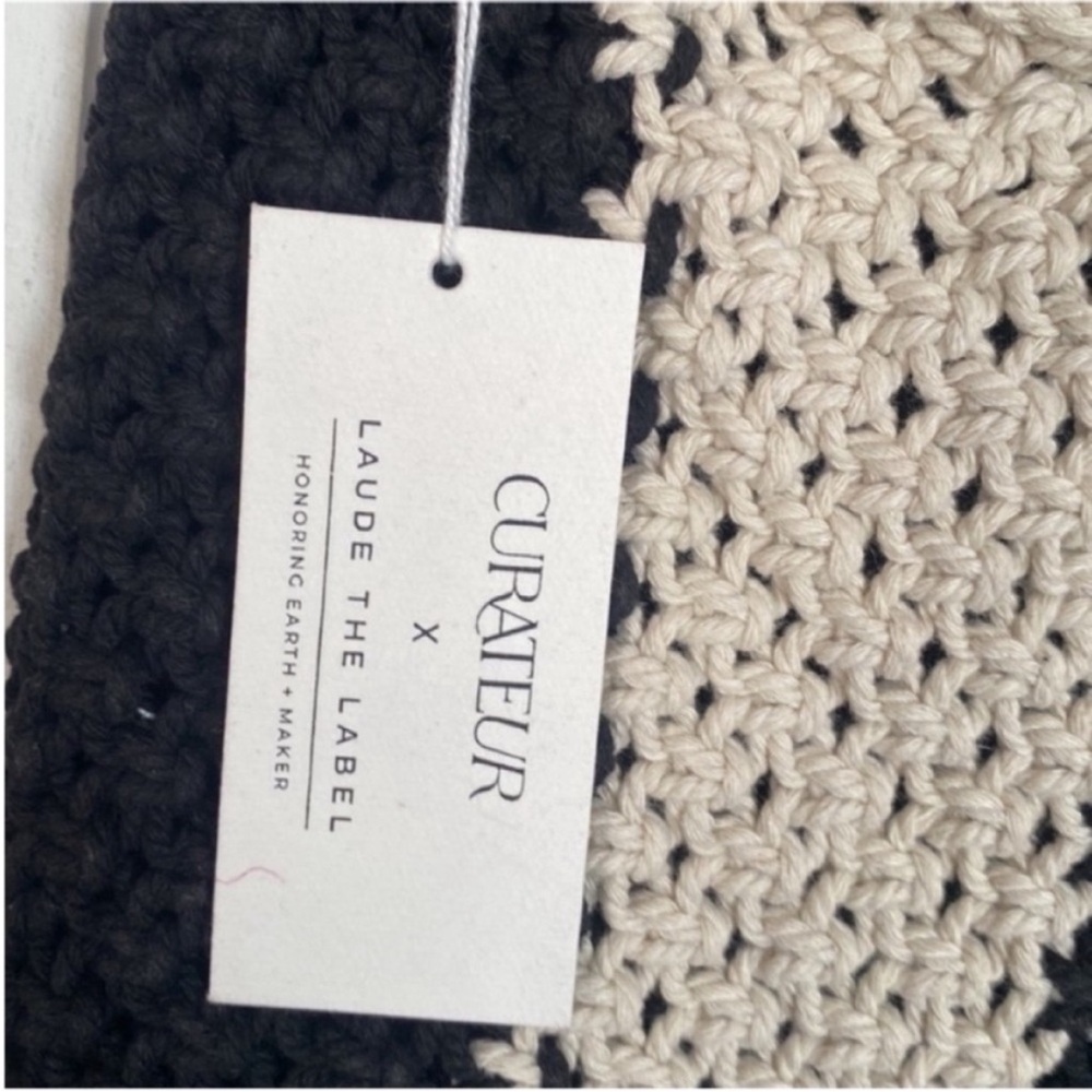 Laude the Label Gabby Mini Macrame Bag Off-White Black - Picture 7 of 8